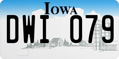 IA license plate DWI079