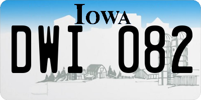 IA license plate DWI082