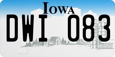 IA license plate DWI083
