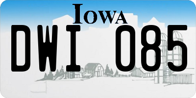 IA license plate DWI085