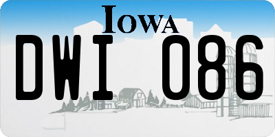 IA license plate DWI086