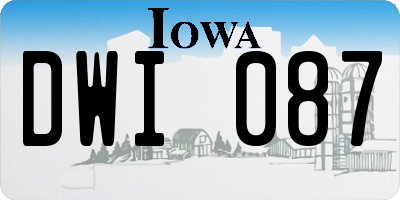 IA license plate DWI087
