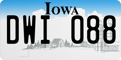 IA license plate DWI088