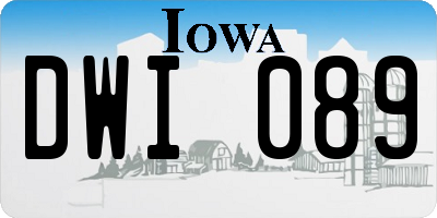IA license plate DWI089
