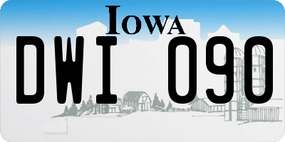 IA license plate DWI090