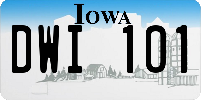 IA license plate DWI101