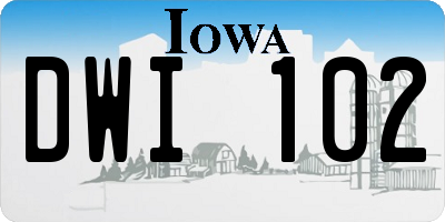 IA license plate DWI102