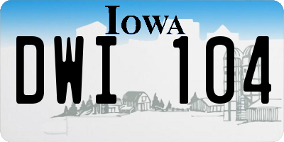IA license plate DWI104