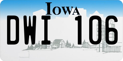 IA license plate DWI106