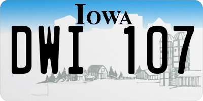 IA license plate DWI107