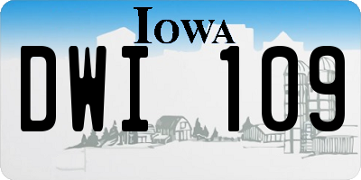 IA license plate DWI109