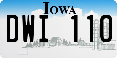 IA license plate DWI110