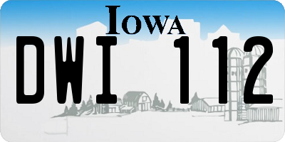 IA license plate DWI112