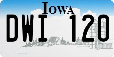 IA license plate DWI120