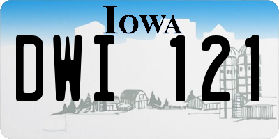 IA license plate DWI121