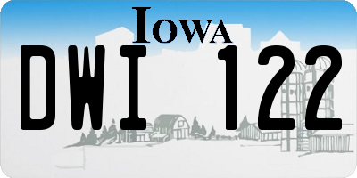 IA license plate DWI122