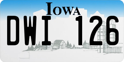 IA license plate DWI126