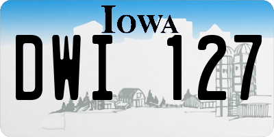 IA license plate DWI127