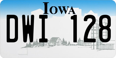 IA license plate DWI128