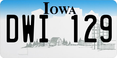 IA license plate DWI129