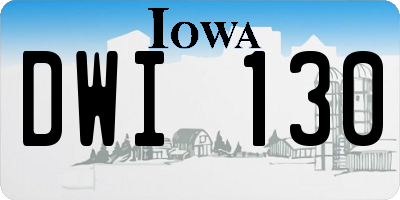 IA license plate DWI130