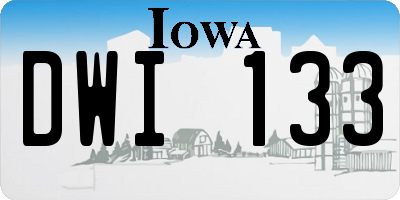 IA license plate DWI133