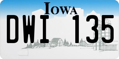 IA license plate DWI135
