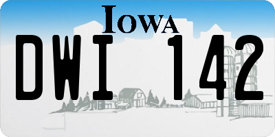 IA license plate DWI142