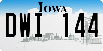 IA license plate DWI144