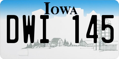 IA license plate DWI145