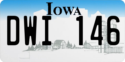 IA license plate DWI146