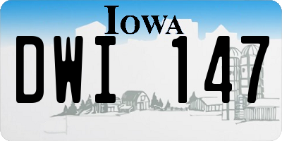 IA license plate DWI147