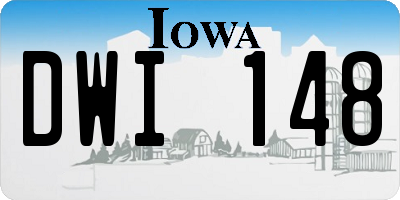 IA license plate DWI148