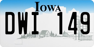 IA license plate DWI149