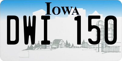 IA license plate DWI150