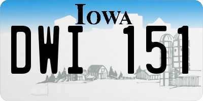 IA license plate DWI151