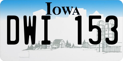 IA license plate DWI153