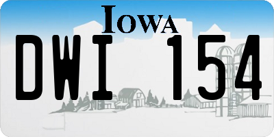 IA license plate DWI154