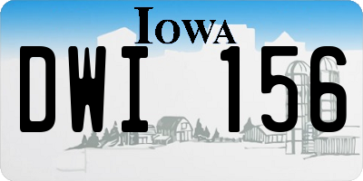 IA license plate DWI156