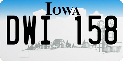 IA license plate DWI158