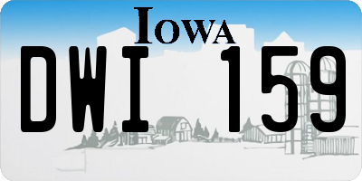 IA license plate DWI159
