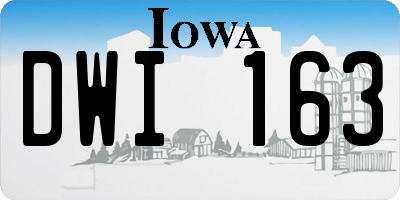 IA license plate DWI163
