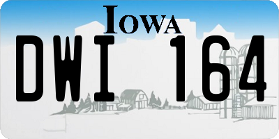 IA license plate DWI164