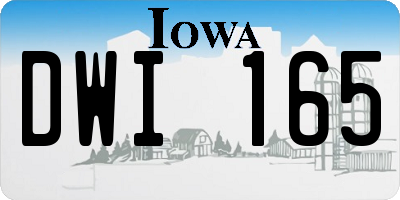 IA license plate DWI165