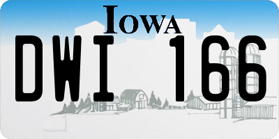 IA license plate DWI166