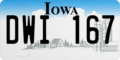 IA license plate DWI167