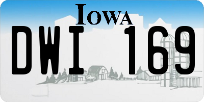 IA license plate DWI169