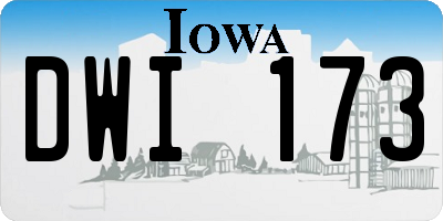 IA license plate DWI173