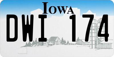 IA license plate DWI174