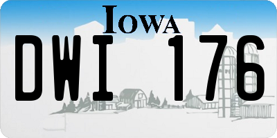 IA license plate DWI176
